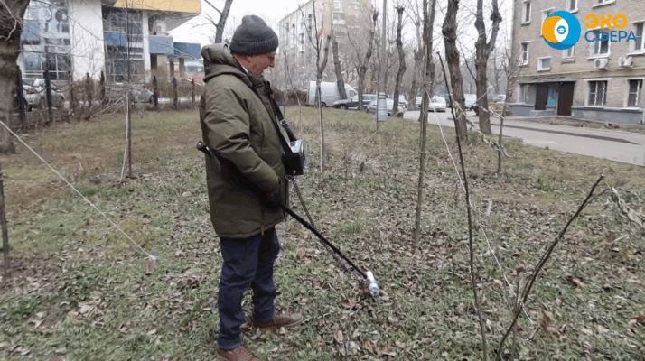 Гамма-съёмка местности с помощью поискового дозиметра МКС-АТ1117М