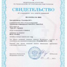 esto 875-1i - свидетельство о внесении в Госреестр СИ РФ