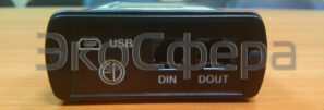 ЭКОФИЗИКА-110А - Разъём DIN для подключения цифровых датчиков и разъём DOUT для вывода данных на ПК
