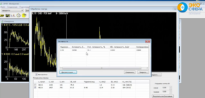 Результаты измерений на экране программного обеспечения гамма-бета спектрометра МКС-АТ1315