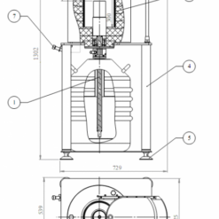 Схема с габаритными размерами свинцовой защиты вместе с гамма спектрометров Эко ПАК