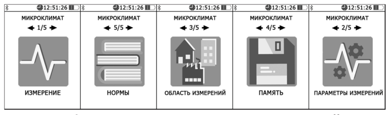 Метеоскоп-М + Главное меню измерителя параметров микроклимата МЕТЕОСКОП М+ (Плюс) с поверкой