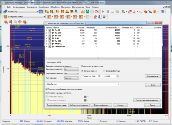 SpectraLineNM - определение урана и плутония