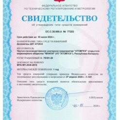 ДКГ‑АТ2533 Свидетельство об утверждении типа дозиметров ДКГ‑АТ2533 и ДКГ‑АТ2533/1