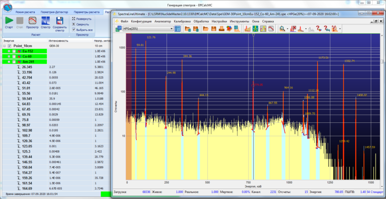 Nuclide Master Plus Nuclide Master Plus - расчет эффективности регистрации и поправок на истинное суммирование для лабораторных геометрий