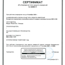 MZC-310S - Свидетельство об утверждении типа измерителя параметров электробезопасности с поверкой