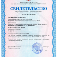ТС-20 ТС-20 - Свидетельсто об утверждении типа измерителя