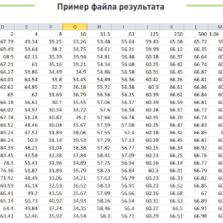 EcoUniT Пример файла результатов