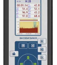 Индикаторный блок, входящий в комплект поставки шумомера-виброметра ЭКОФИЗИКА ВИБРОШУМ (в комплекте с дополнительным режимом узкополосного спектрального анализа)